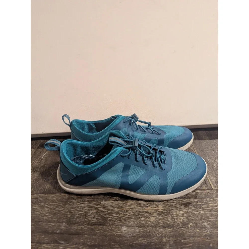 Lands End 8.5 B Womens Sneaker 508511‎ Blue Mesh Bungee Slip On Comfort Shoes